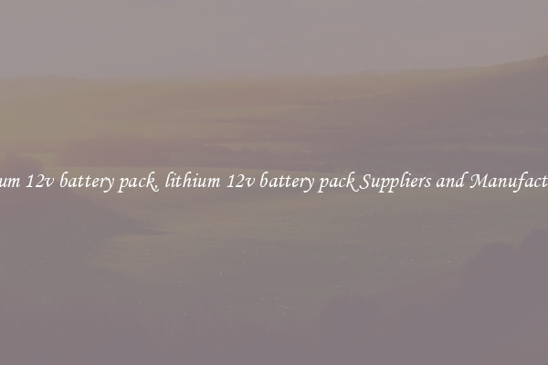 lithium 12v battery pack, lithium 12v battery pack Suppliers and Manufacturers