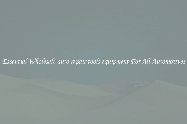 Essential Wholesale auto repair tools equipment For All Automotives