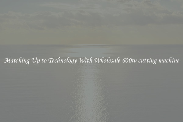 Matching Up to Technology With Wholesale 600w cutting machine
