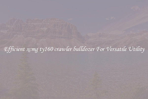 Efficient xcmg ty160 crawler bulldozer For Versatile Utility